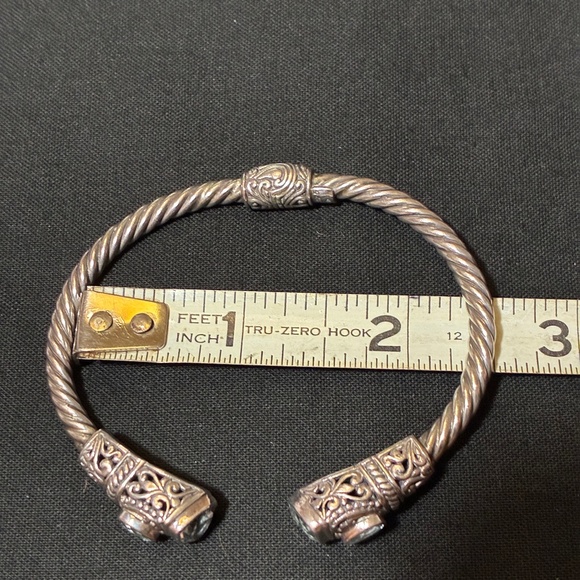 Sterling Silver and Blue Topaz Bracelet Bali - Picture 2 of 5